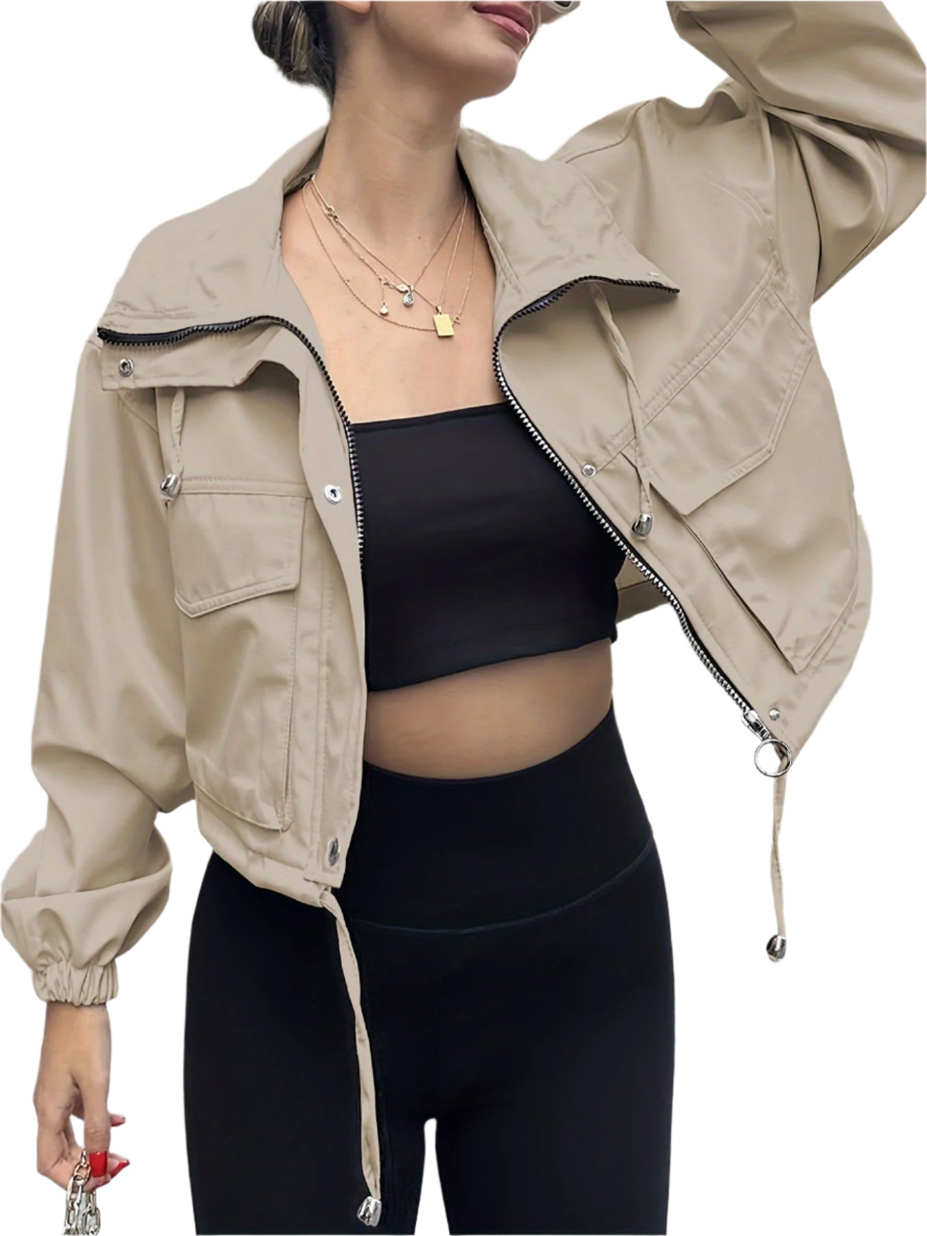 Lightweight Zip-Up Cropped Jacket | LouLou Couture