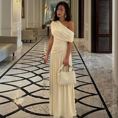 Elegant One Shoulder Evening Maxi Dress | LouLou Couture