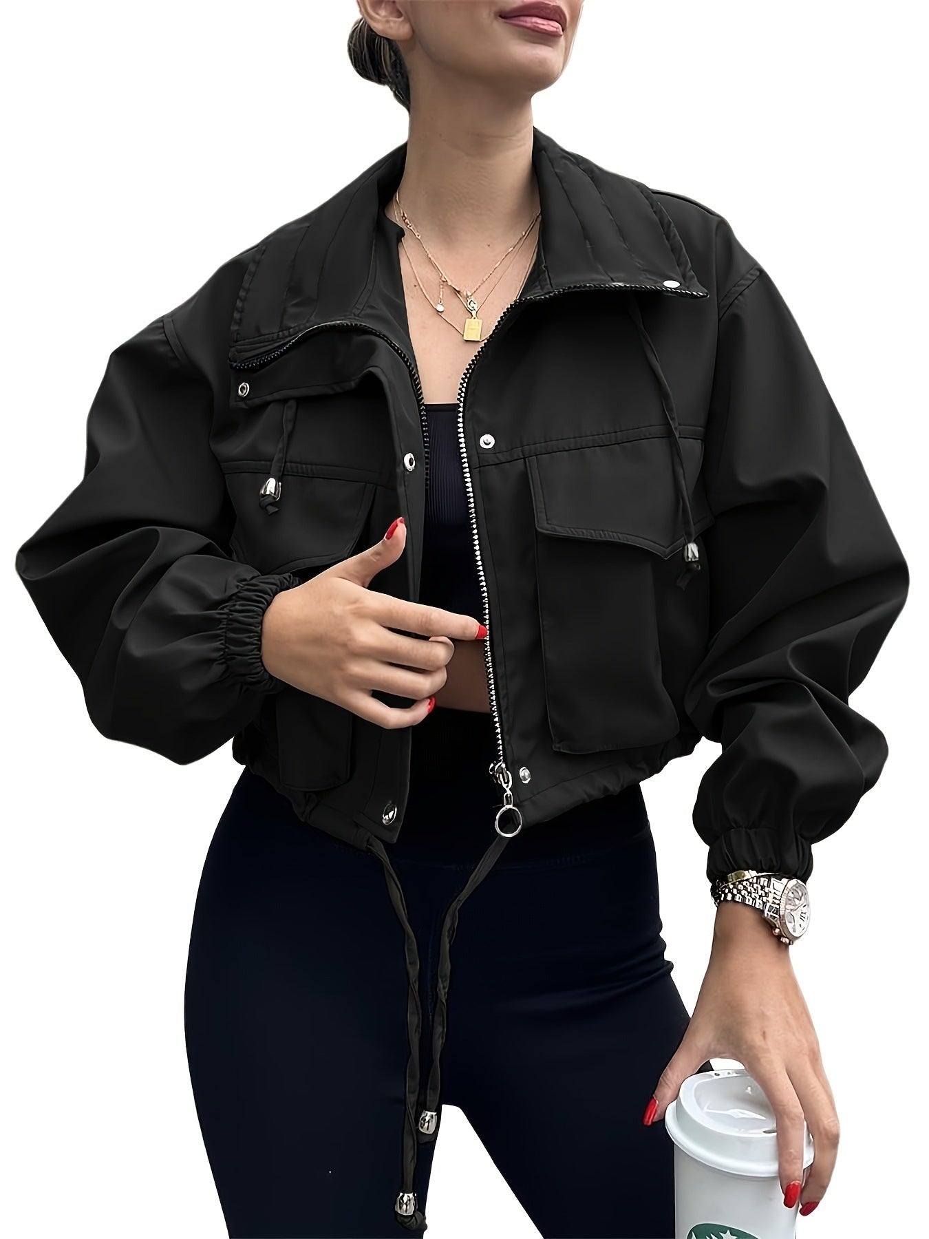 Lightweight Zip-Up Cropped Jacket | LouLou Couture