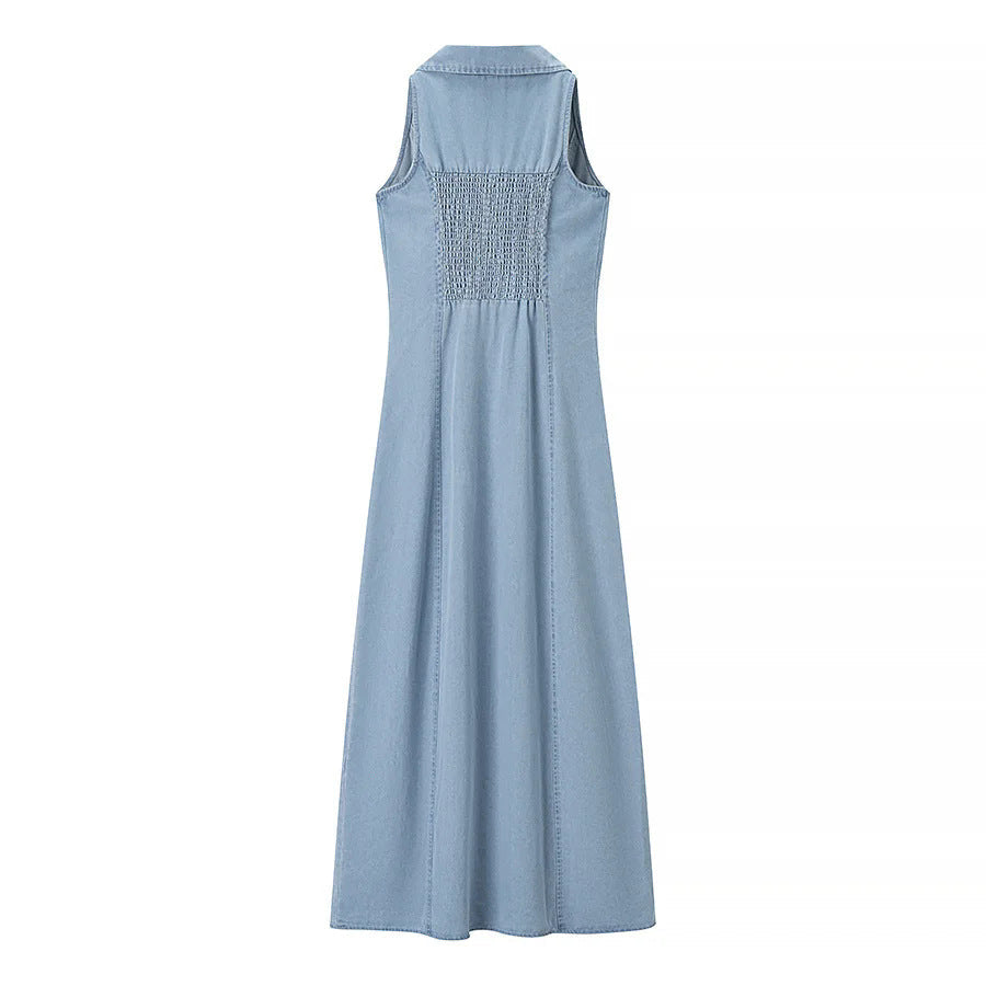 Classic Buttoned Down Deep V-Neck Maxi Dress | LouLou Couture