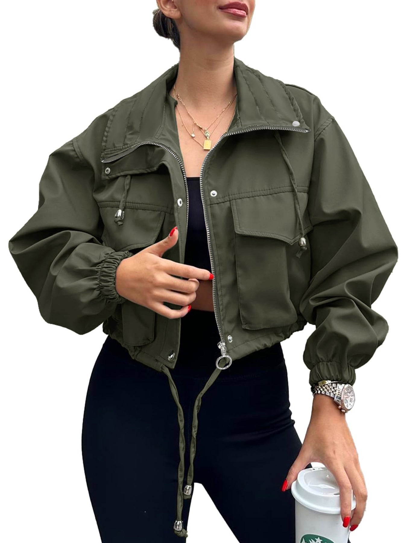 Lightweight Zip-Up Cropped Jacket | LouLou Couture