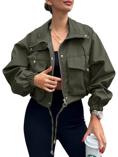 Lightweight Zip-Up Cropped Jacket | LouLou Couture