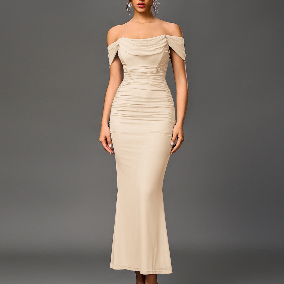 Elegant Off Shoulder Backless Mermaid Dress | LouLou Couture