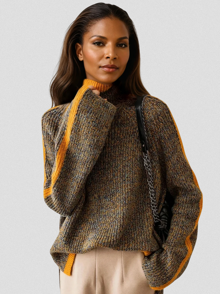 Cozy Stripe Turtleneck Sweater | LouLou Couture