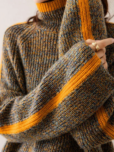 Cozy Stripe Turtleneck Sweater | LouLou Couture