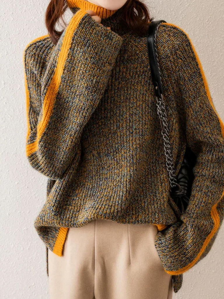 Cozy Stripe Turtleneck Sweater | LouLou Couture