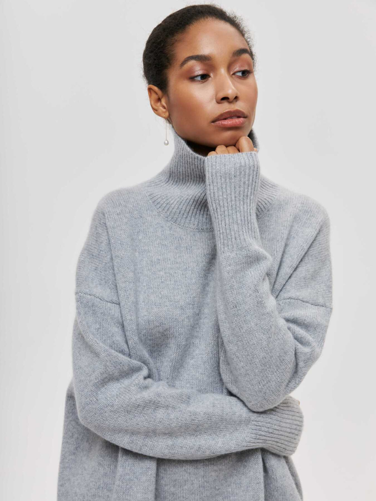 High Collar Knit Sweater | LouLou Couture