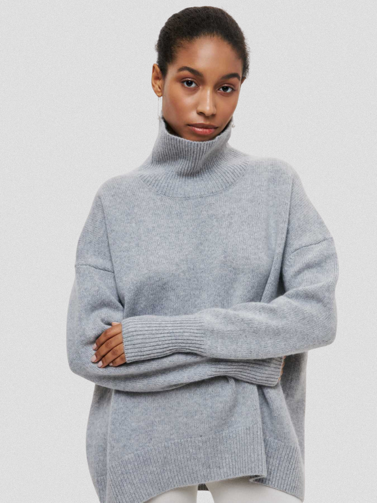 High Collar Knit Sweater | LouLou Couture