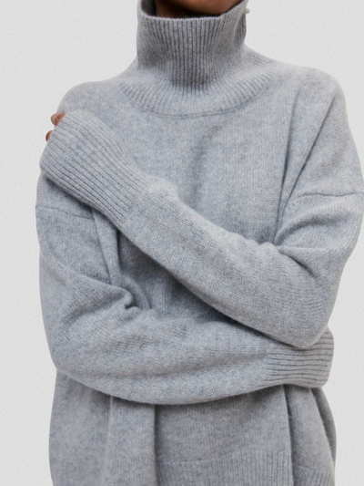 High Collar Knit Sweater | LouLou Couture