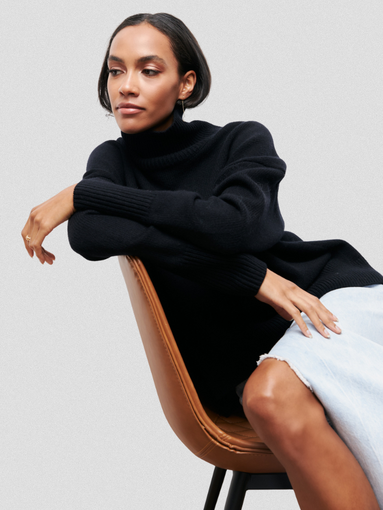 High Collar Knit Sweater | LouLou Couture