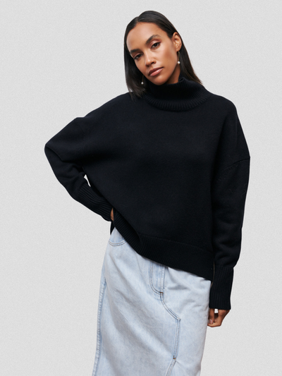 High Collar Knit Sweater | LouLou Couture