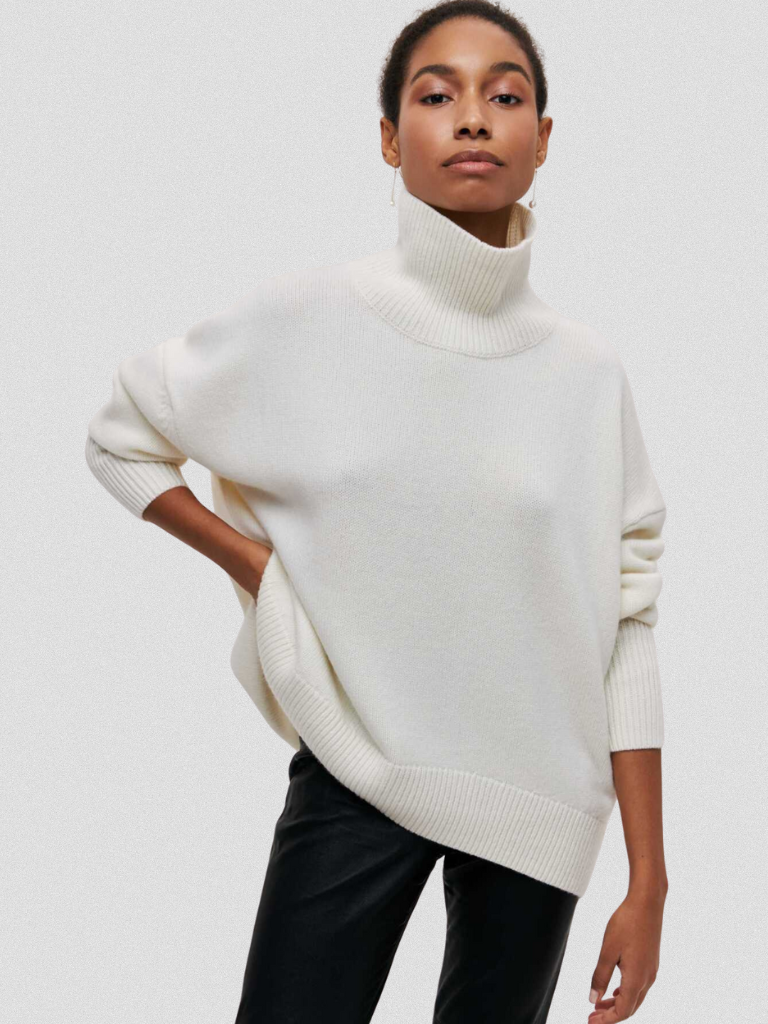 High Collar Knit Sweater | LouLou Couture