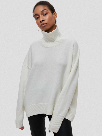 High Collar Knit Sweater | LouLou Couture