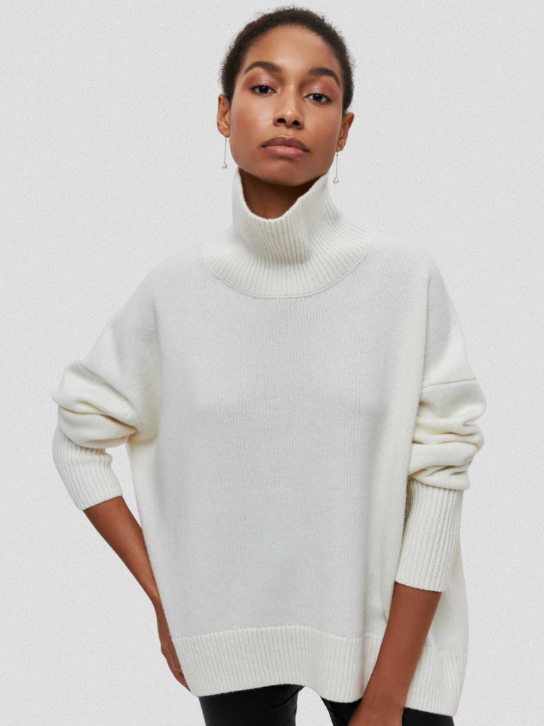High Collar Knit Sweater | LouLou Couture
