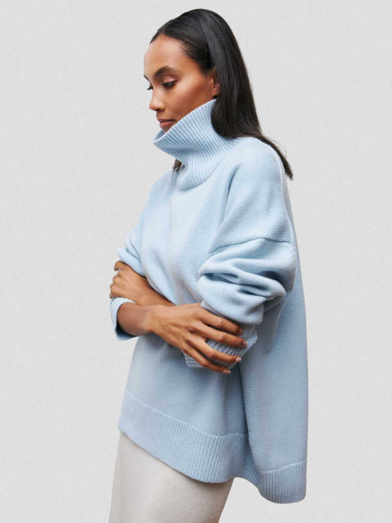 High Collar Knit Sweater | LouLou Couture