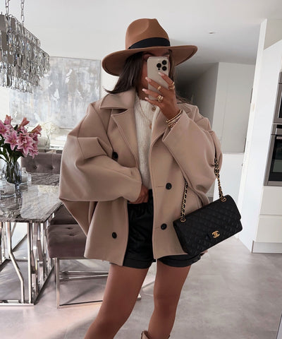 Beige Oversized Joana Jacket | LouLou Couture