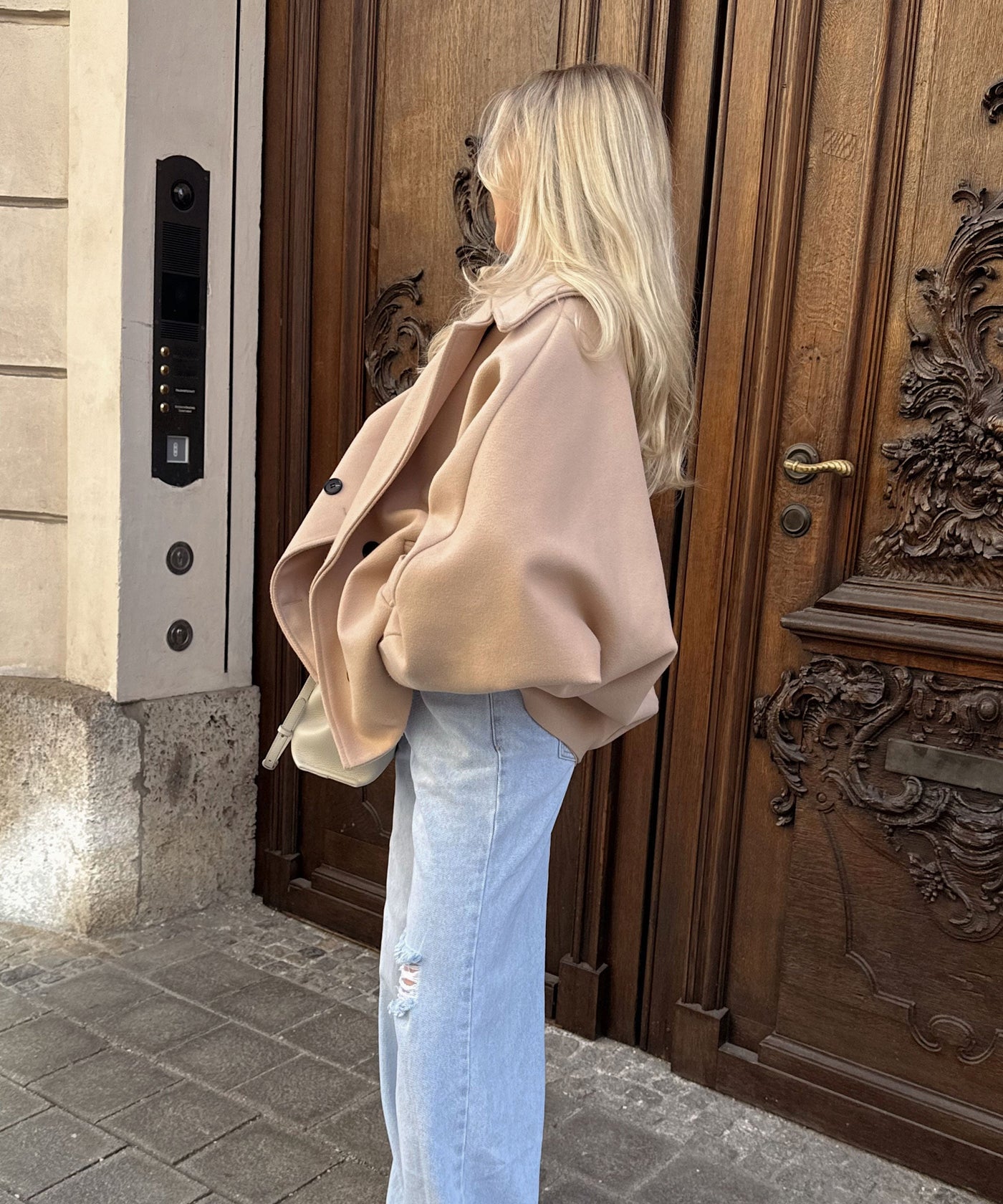 Beige Oversized Joana Jacket | LouLou Couture