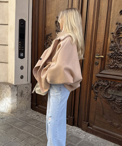 Beige Oversized Joana Jacket | LouLou Couture