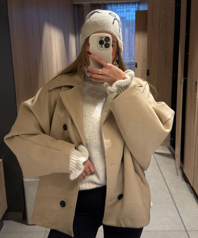 Beige Oversized Joana Jacket | LouLou Couture