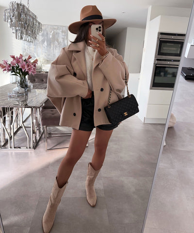 Beige Oversized Joana Jacket | LouLou Couture