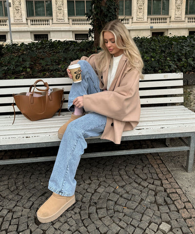Beige Oversized Joana Jacket | LouLou Couture