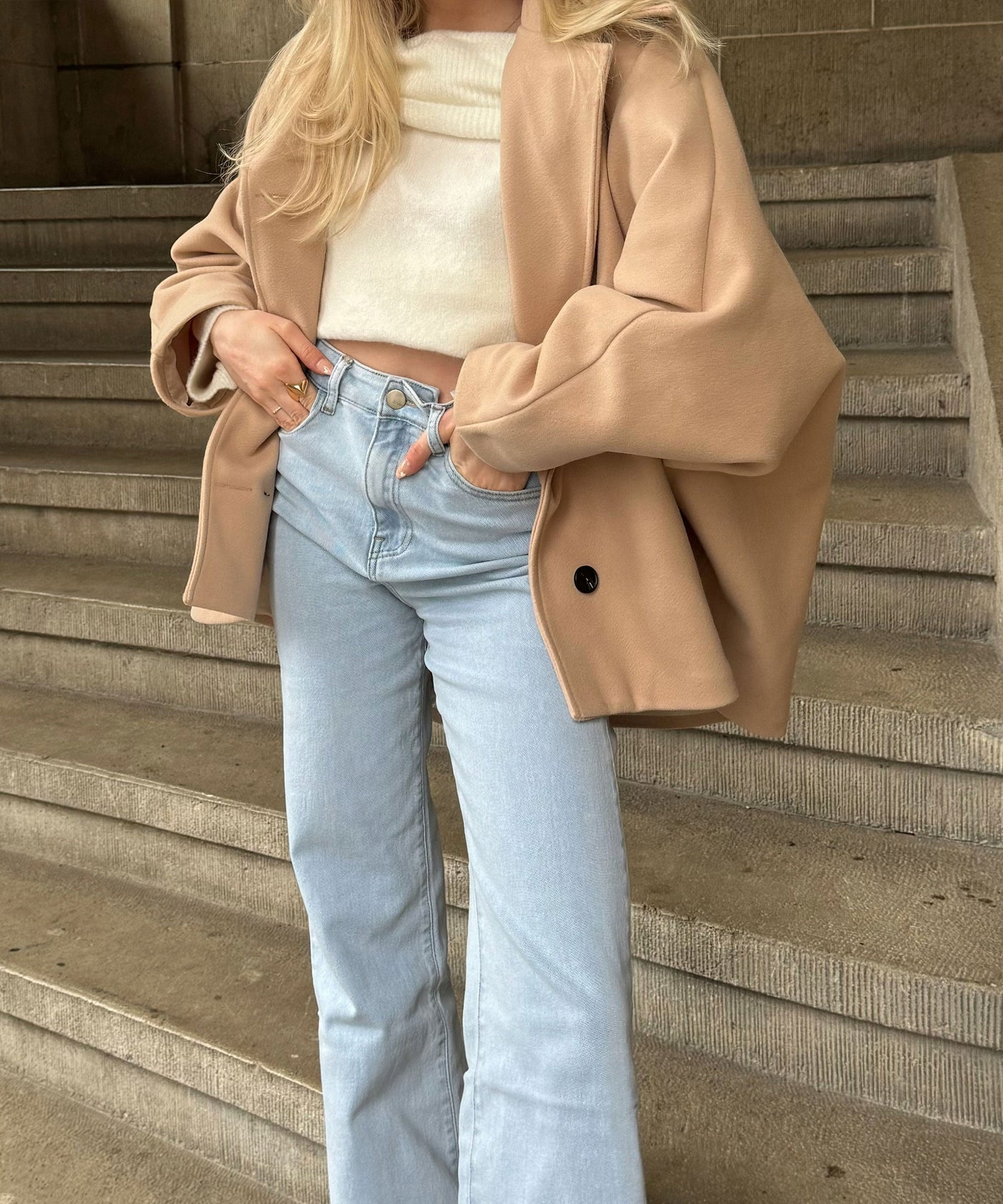 Beige Oversized Joana Jacket | LouLou Couture