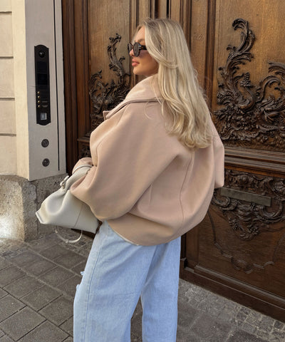 Beige Oversized Joana Jacket | LouLou Couture