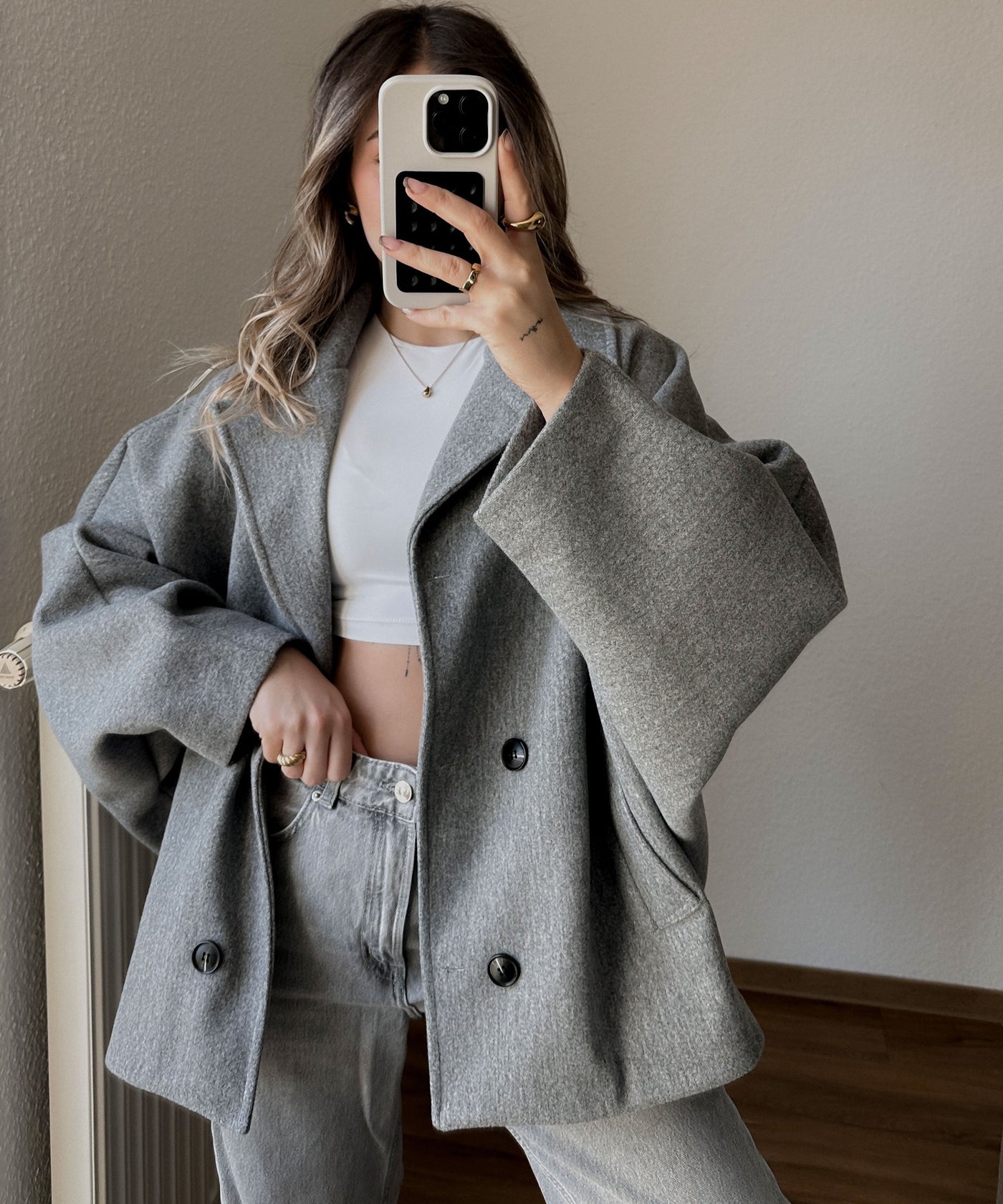 Grey Oversized Joana Jacket | LouLou Couture