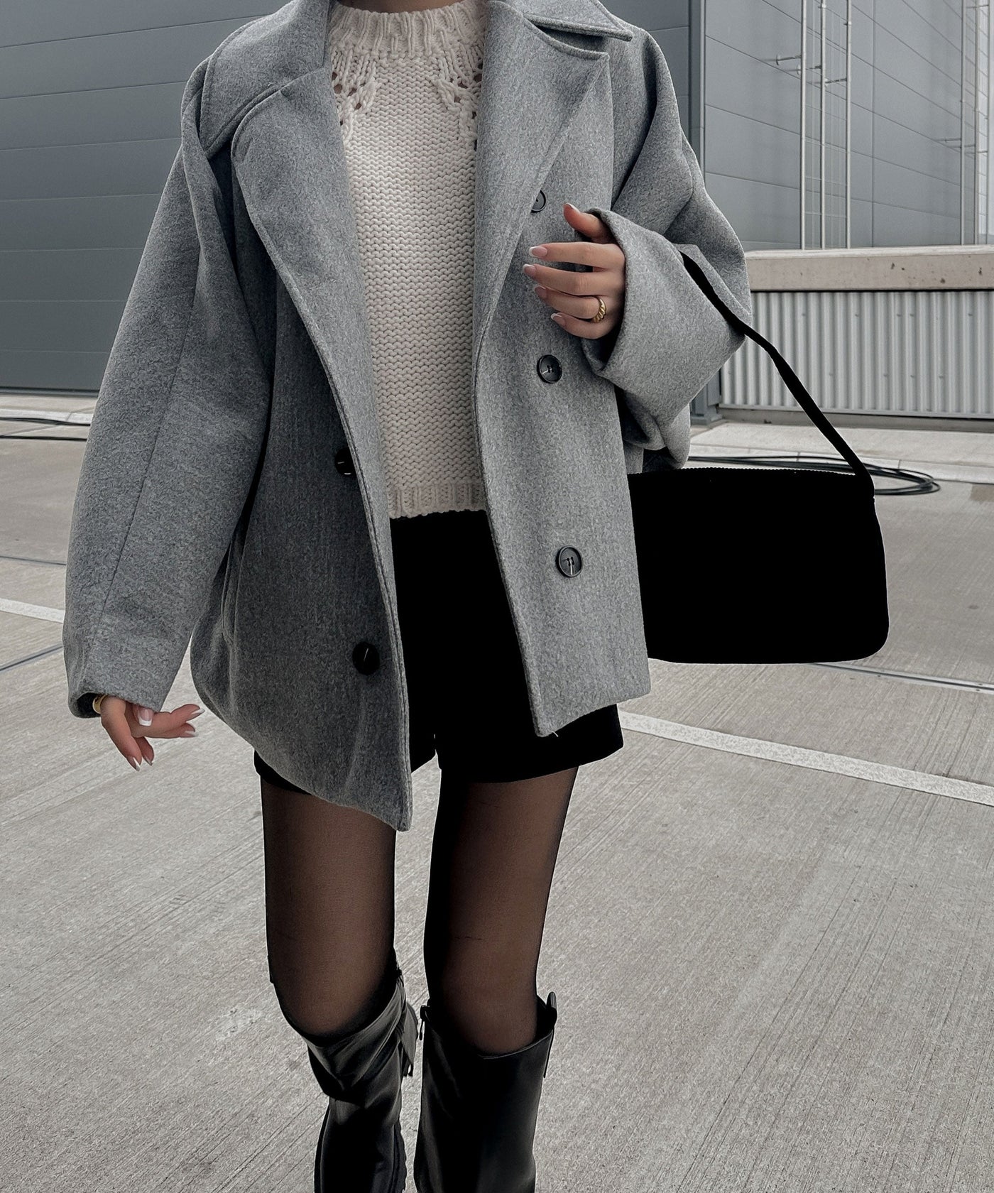 Grey Oversized Joana Jacket | LouLou Couture