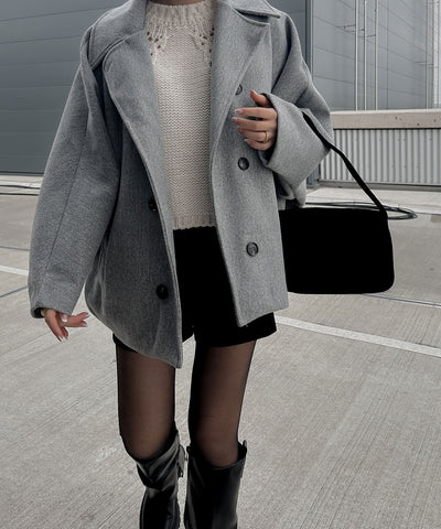 Grey Oversized Joana Jacket | LouLou Couture