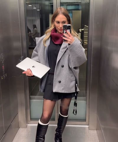 Grey Oversized Joana Jacket | LouLou Couture