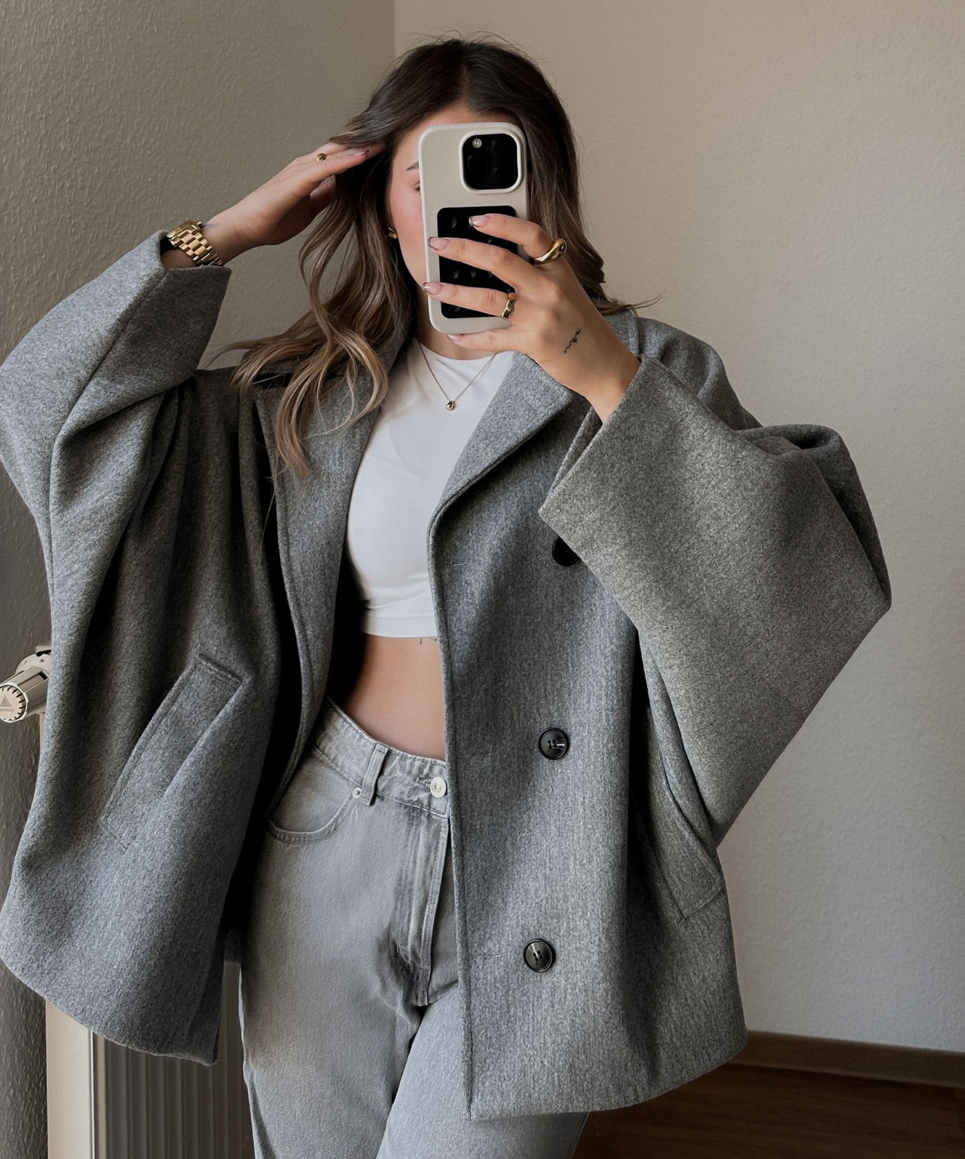 Grey Oversized Joana Jacket | LouLou Couture