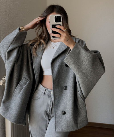 Grey Oversized Joana Jacket | LouLou Couture