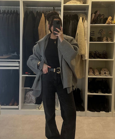 Grey Oversized Joana Jacket | LouLou Couture