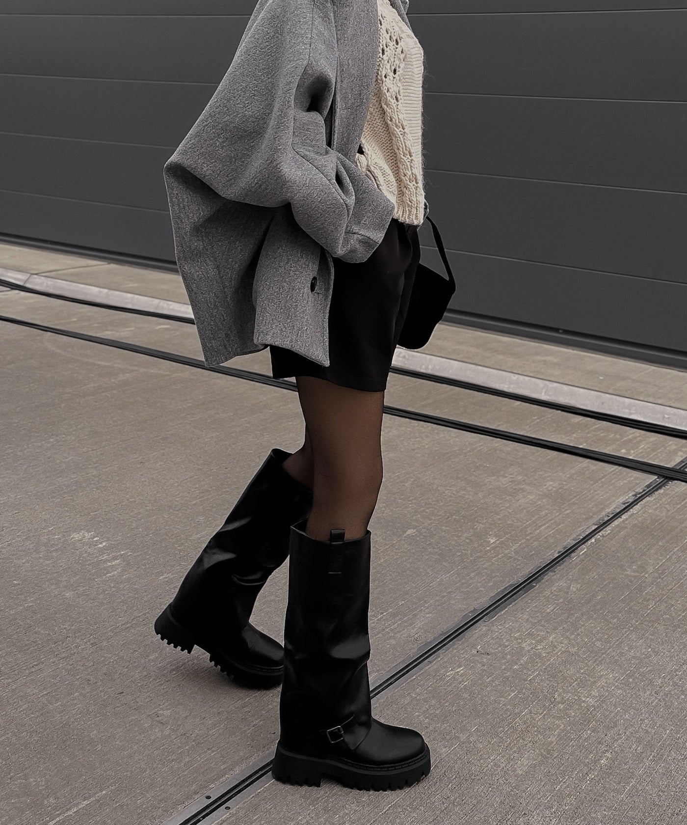 Grey Oversized Joana Jacket | LouLou Couture