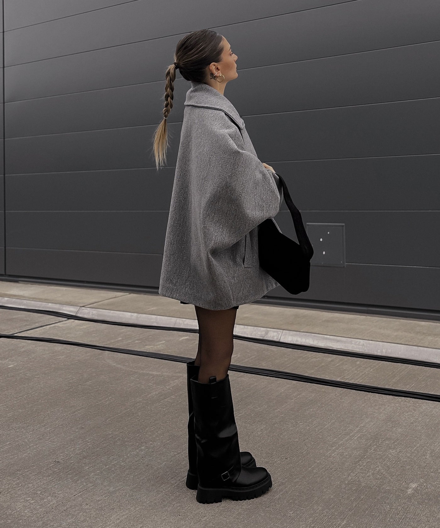 Grey Oversized Joana Jacket | LouLou Couture