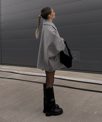 Grey Oversized Joana Jacket | LouLou Couture