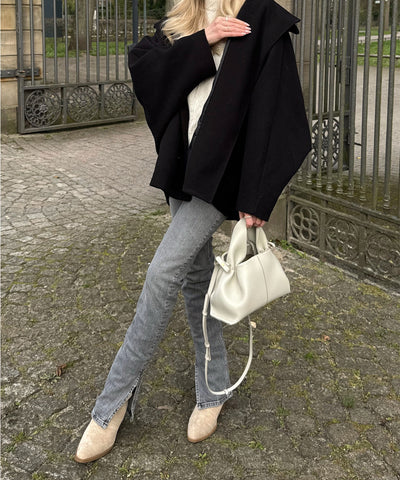 Black Oversized Joana Jacket | LouLou Couture