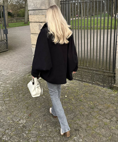 Black Oversized Joana Jacket | LouLou Couture
