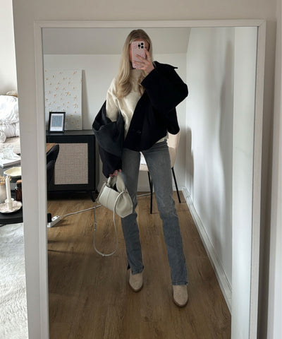 Black Oversized Joana Jacket | LouLou Couture
