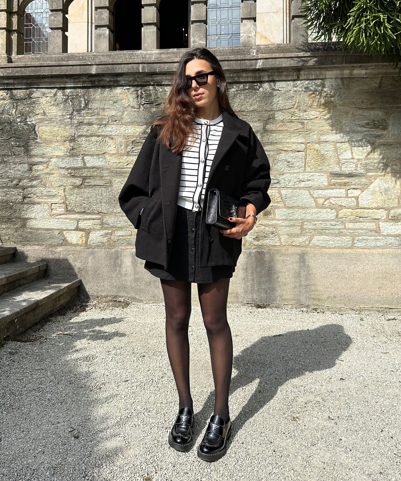 Black Oversized Joana Jacket | LouLou Couture