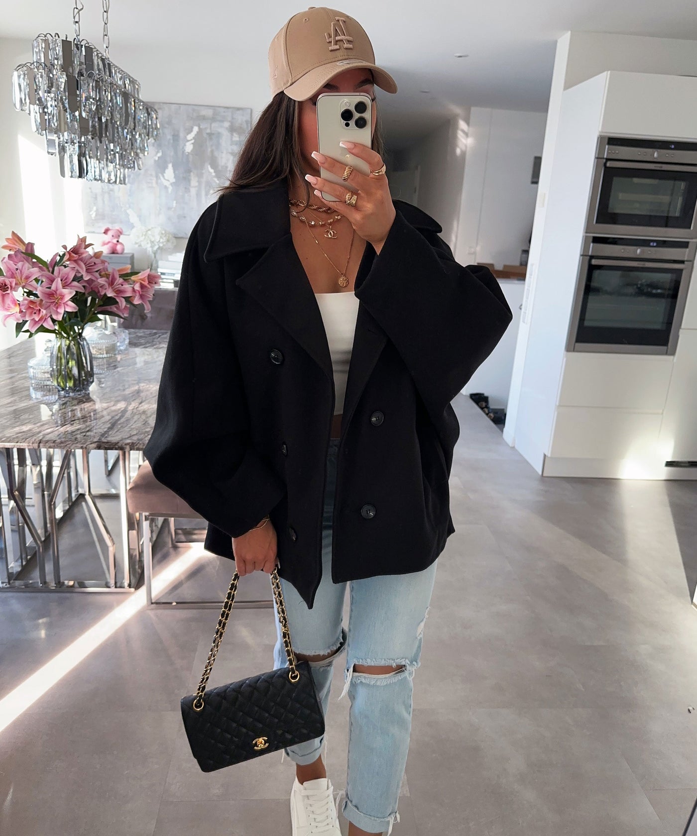 Black Oversized Joana Jacket | LouLou Couture