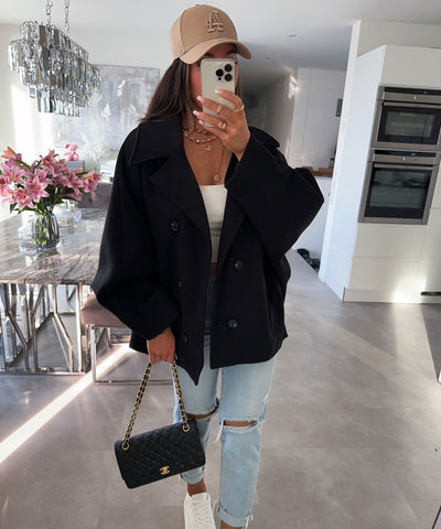 Black Oversized Joana Jacket | LouLou Couture