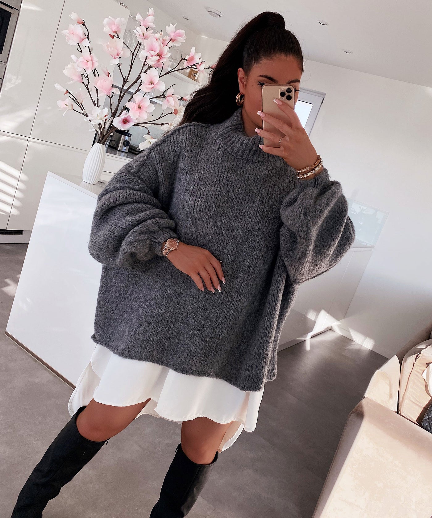 Dark Grey Pullover | LouLou Couture