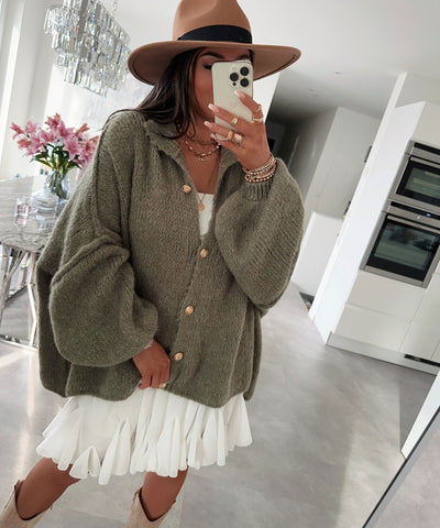Navy Green Cardigan | LouLou Couture