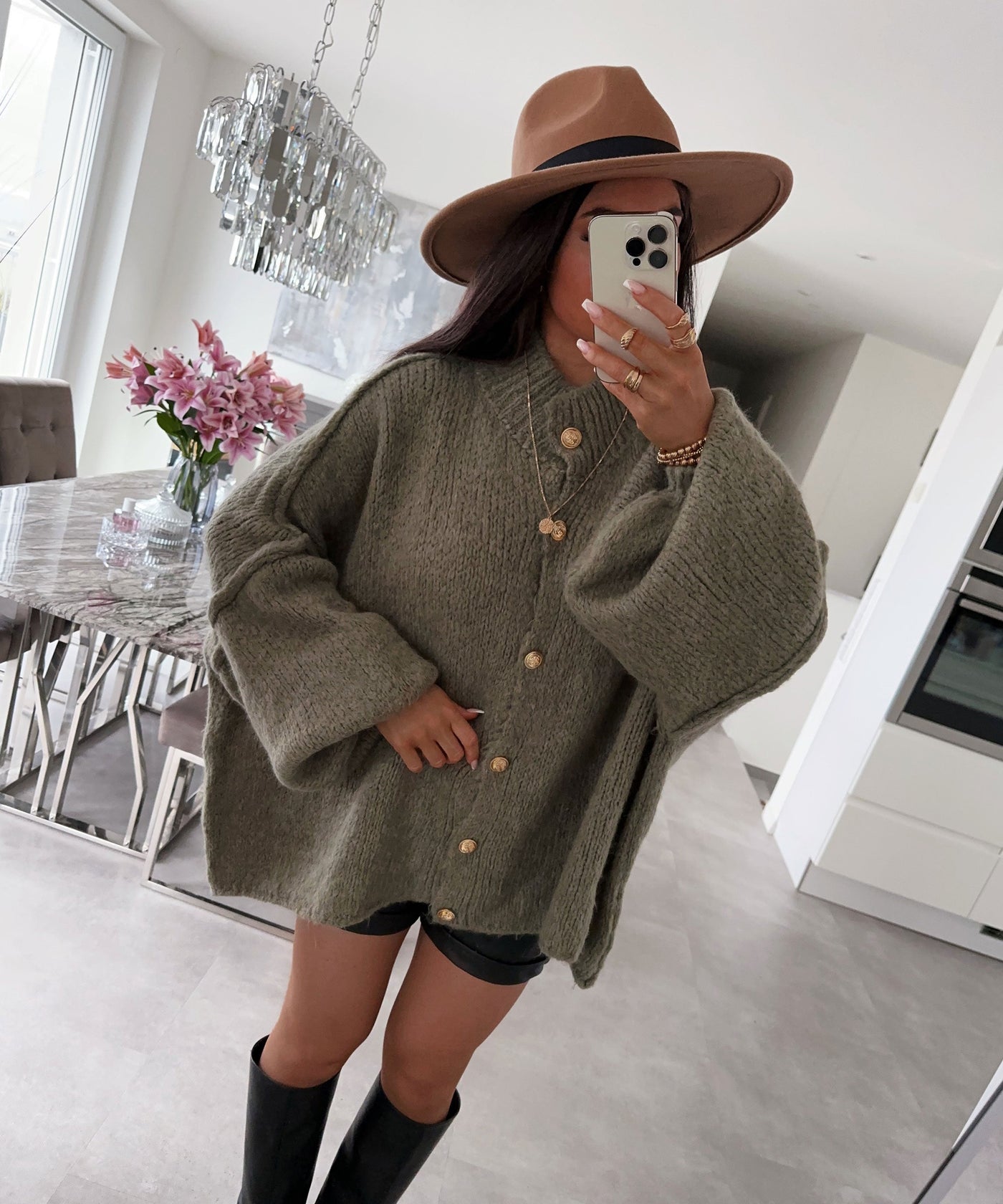 Navy Green Cardigan | LouLou Couture