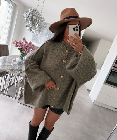 Navy Green Cardigan | LouLou Couture