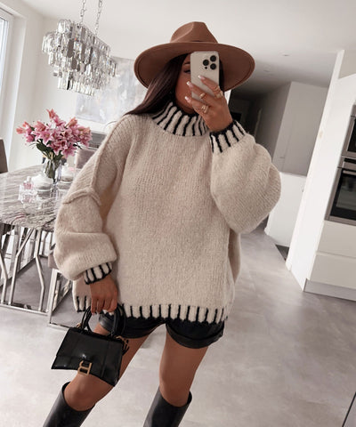 Beige Salma Pullover | LouLou Couture