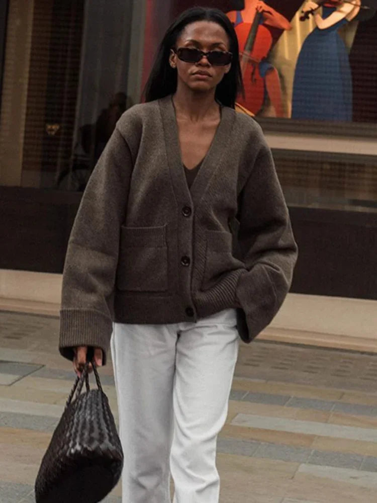 V-Neck Knit Cardigan | LouLou Couture