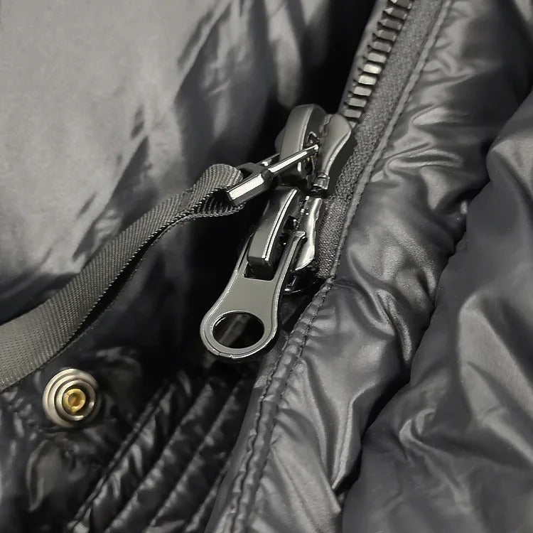 Long Quilted Winter Jacket With Hood and Zip | LouLou Couture